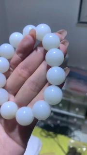 新疆和田玉且末天泰白玉手串16;白度一级;油性十足4