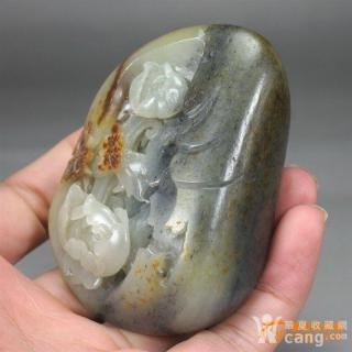 和田玉墨玉青花籽料把件大展宏图