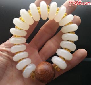 和田玉白玉手链