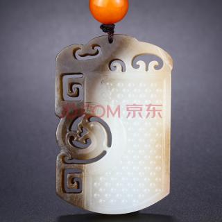 玉雕大师王保东作品 和田玉糖青白玉 俏色巧雕 守护挂件 100.63克 镇