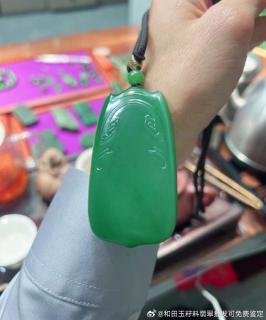 和田玉碧玉平安牌,新品刚打磨好