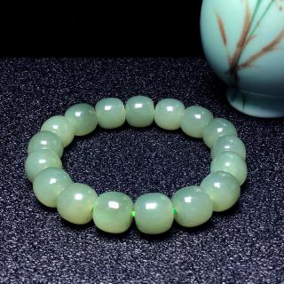 【京城尚御坊和田玉青玉老型珠手串】