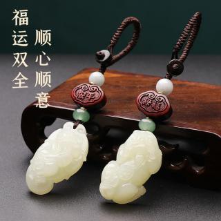 【一叶暴富和田玉貔貅挂饰】