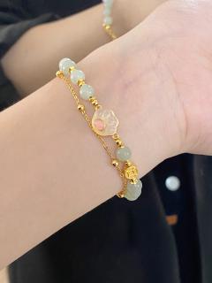 泰可爱啦!和田玉猫爪手链 真的好喜欢😘