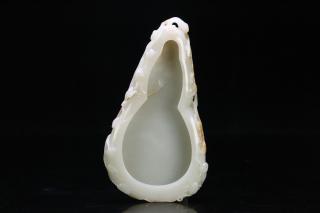 清代 和田玉葫芦洗,尺寸18.8*10.5*2.5厘米,重331.6克